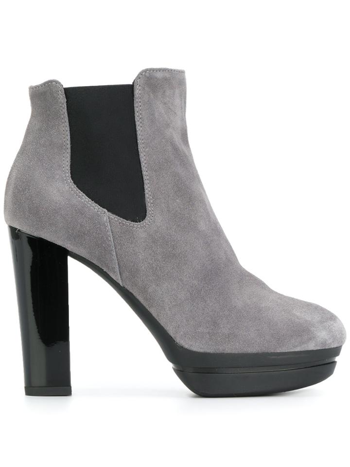 Hogan Heeled Chelsea Boots - Grey