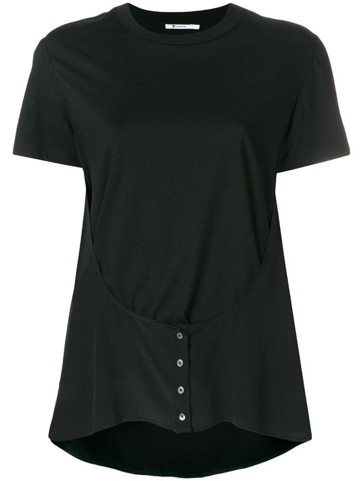 T By Alexander Wang Button Detail T-shirt - Black