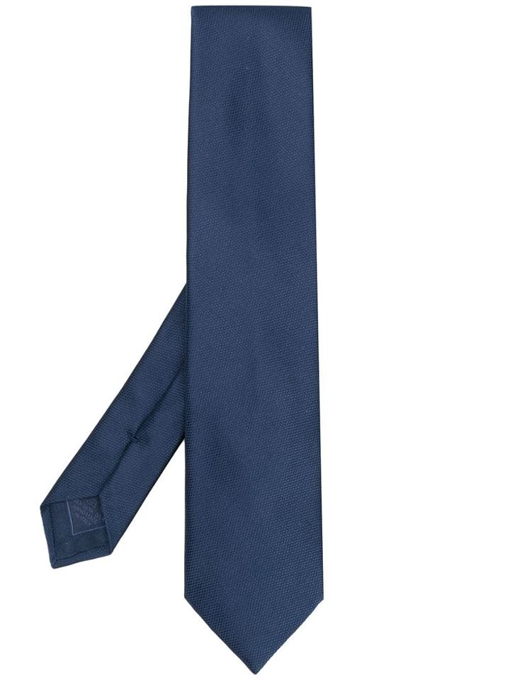 Brioni Textured Pattern Tie - Blue