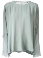 Chloé Loose Fit Long Sleeve Blouse, Women's, Size: 36, Blue, Silk