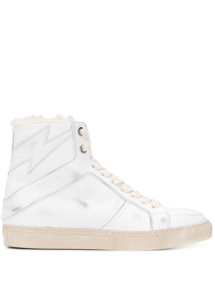 Zadig & Voltaire Shearling-lined High-top Sneakers - White