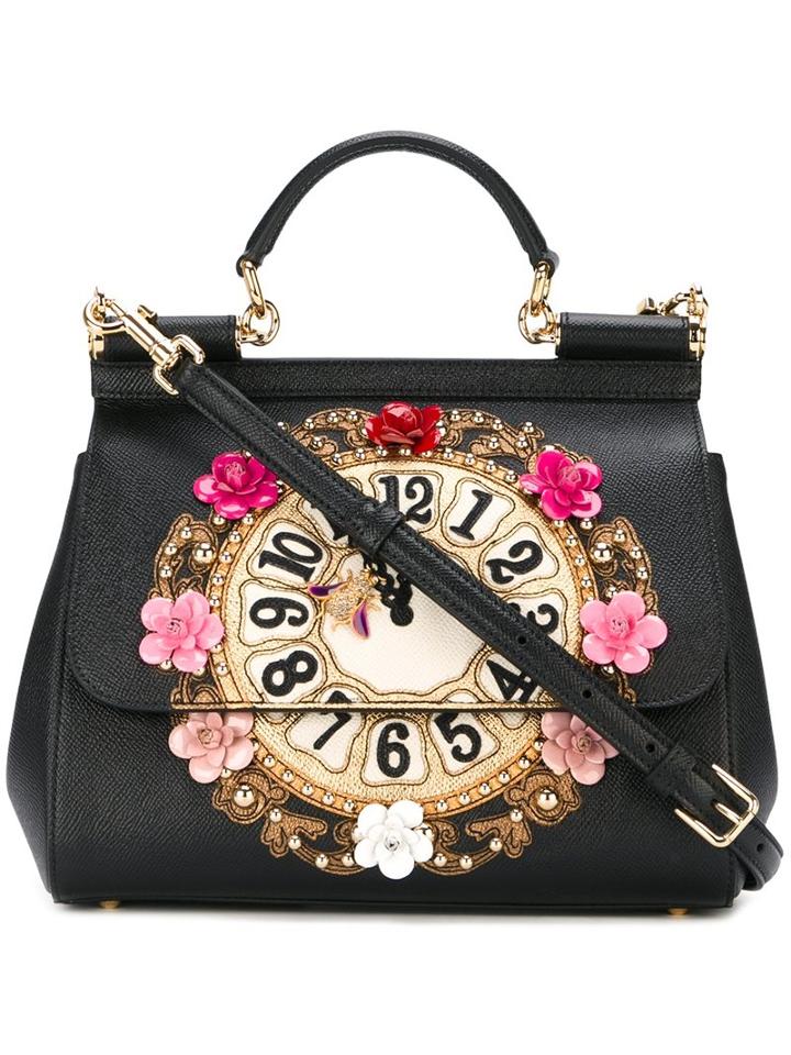 Dolce & Gabbana 'sicily' Tote, Women's, Black, Calf Leather/metal