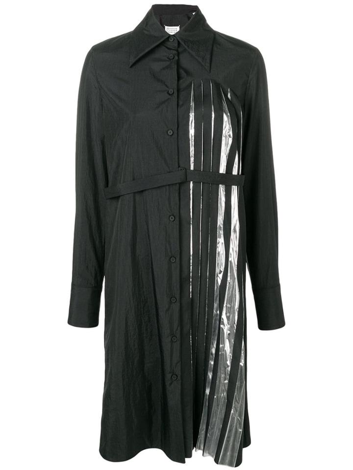 Maison Margiela Pleated Detail Shirt Dress - Black
