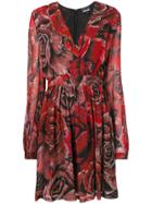Just Cavalli Rose Print Dress - Red