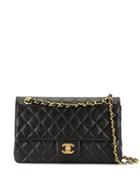 Chanel Pre-owned Diamond Quilted Double Flap Shoulder Bag - Black