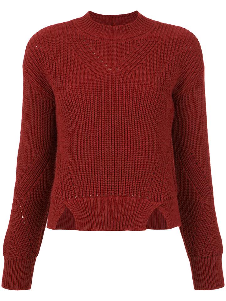 Nk High Neck Knitted Blouse - Red