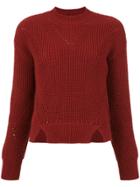 Nk High Neck Knitted Blouse - Red