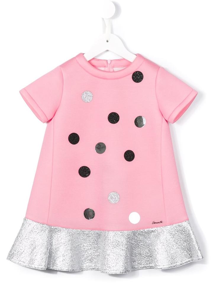 Simonetta Peplum Hem Neoprene Dress, Toddler Girl's, Size: 5 Yrs, Pink/purple
