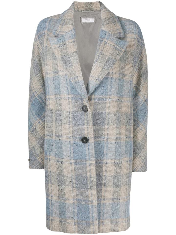Peserico Checked Coat - Blue