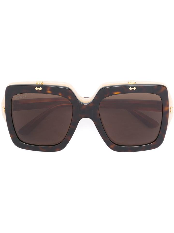 Gucci Eyewear - Oversized Square Sunglasses - Women - Acetate - One Size, Black, Acetate
