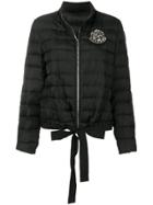 Moncler Crystal Logo Padded Jacket - Black