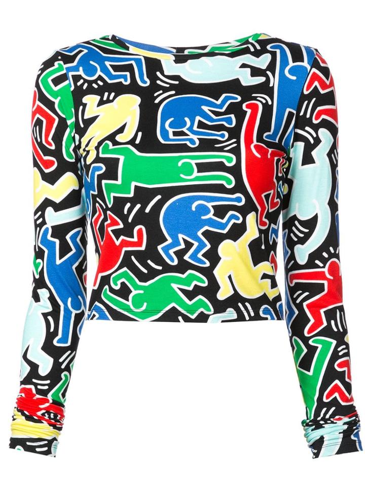 Alice+olivia Delaina Crewneck Top - Black