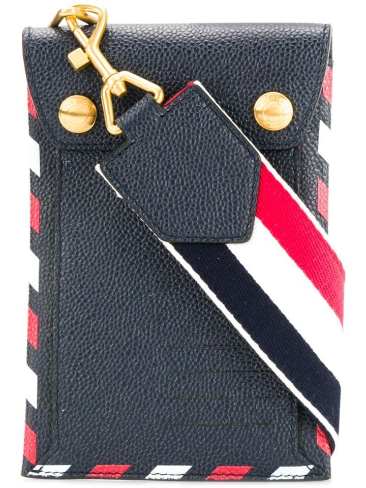 Thom Browne Airmail Print Envelope Phone Holder - Blue