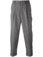 Ami Alexandre Mattiussi Pleated Trousers, Men's, Size: 42, Grey, Wool