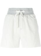Moncler Bi-colour Track Shorts, Women's, Size: 38, White, Polyester