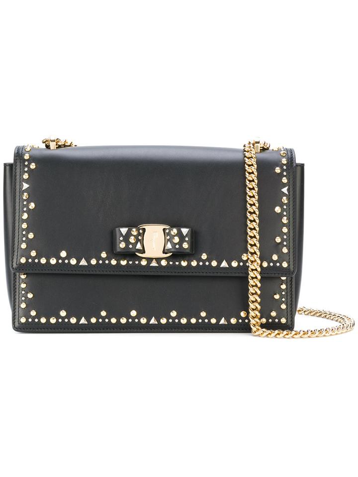Salvatore Ferragamo - Vara Flap Shoulder Bag - Women - Leather - One Size, Black, Leather