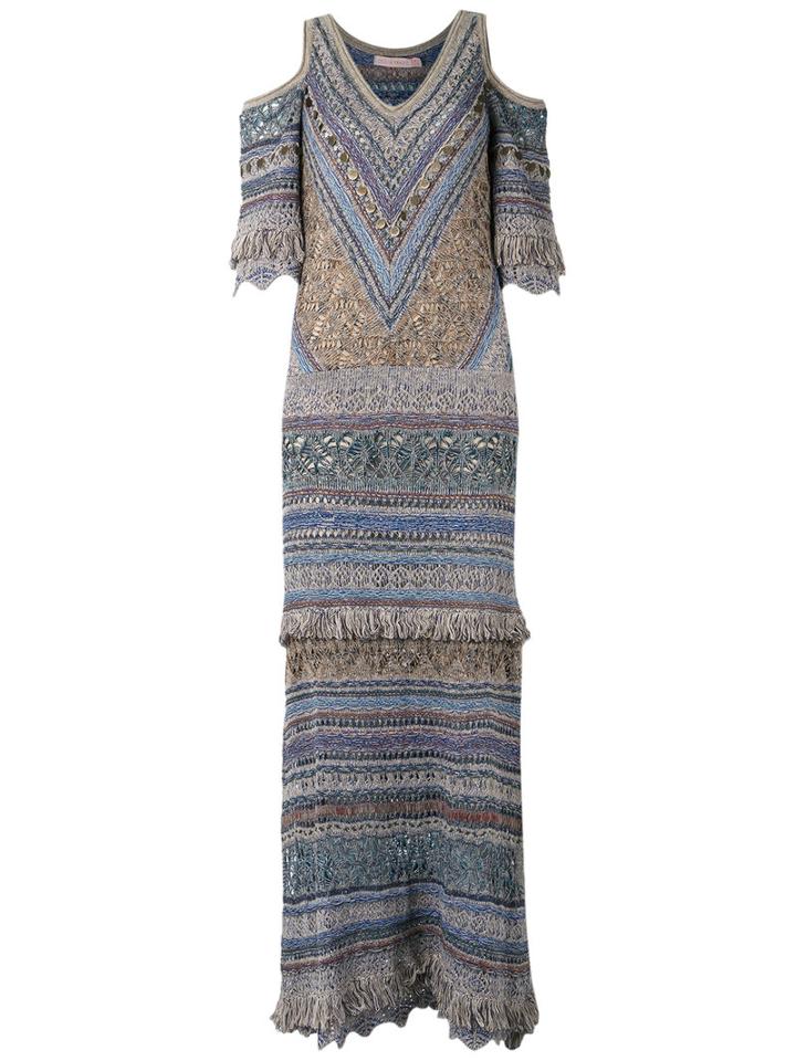 Cecilia Prado - Knit Maxi Dress - Women - Cotton/acrylic/lurex/polyester - M, Blue, Cotton/acrylic/lurex/polyester