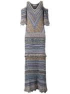 Cecilia Prado - Knit Maxi Dress - Women - Cotton/acrylic/lurex/polyester - M, Blue, Cotton/acrylic/lurex/polyester