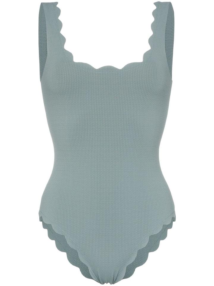 Marysia Palm Springs Maillot Scallop Trim Swimsuit - Blue