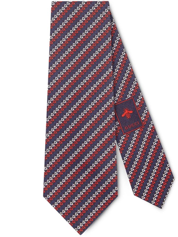 Gucci Square G Silk Tie - Blue