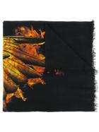 Marcelo Burlon County Of Milan Ellas Fire Print Scarf - Black