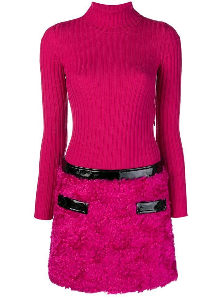 Moschino Knitted Two Piece Dress - Pink & Purple