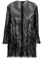 Comme Des Garçons Pre-owned Netted Longline Jacket - Black