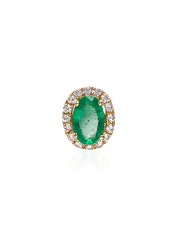 Rosa De La Cruz Emerald Diamond Stud Earring - Gold