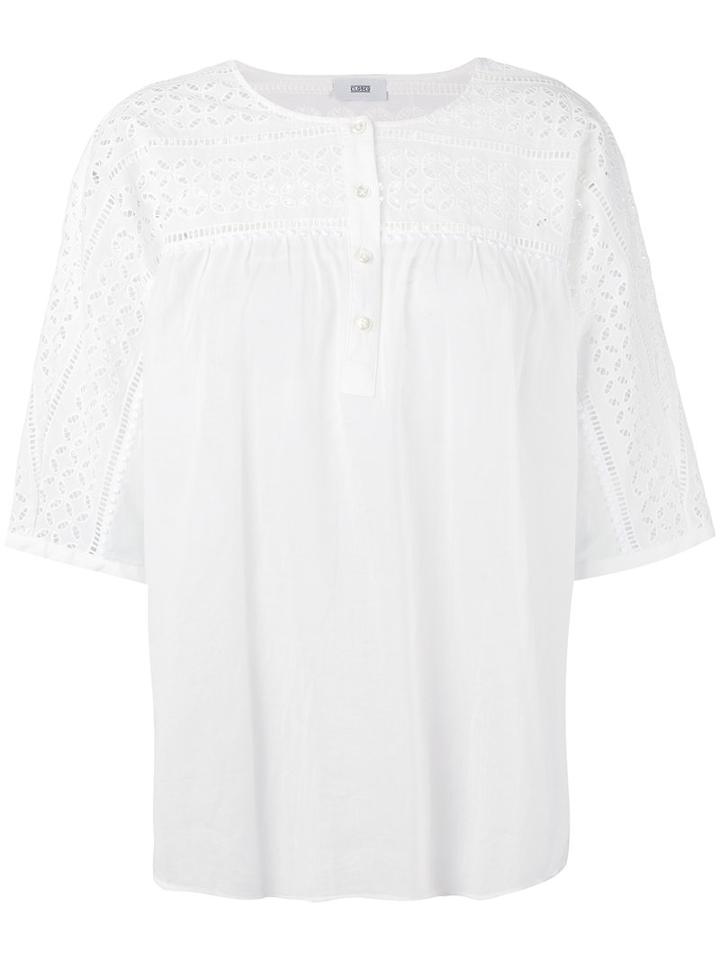 Closed - Cut-out Detail Blouse - Women - Cotton - Xs, White, Cotton