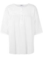 Closed - Cut-out Detail Blouse - Women - Cotton - Xs, White, Cotton