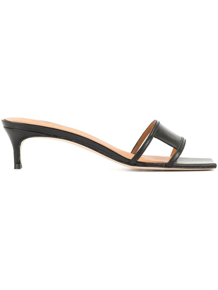 By Far Black Single Strap Sandals - Brown