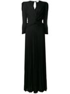 Elisabetta Franchi Long V-neck Dress - Black
