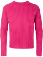 Ami Alexandre Mattiussi Ribbed Raglan Sleeves Sweater - Pink