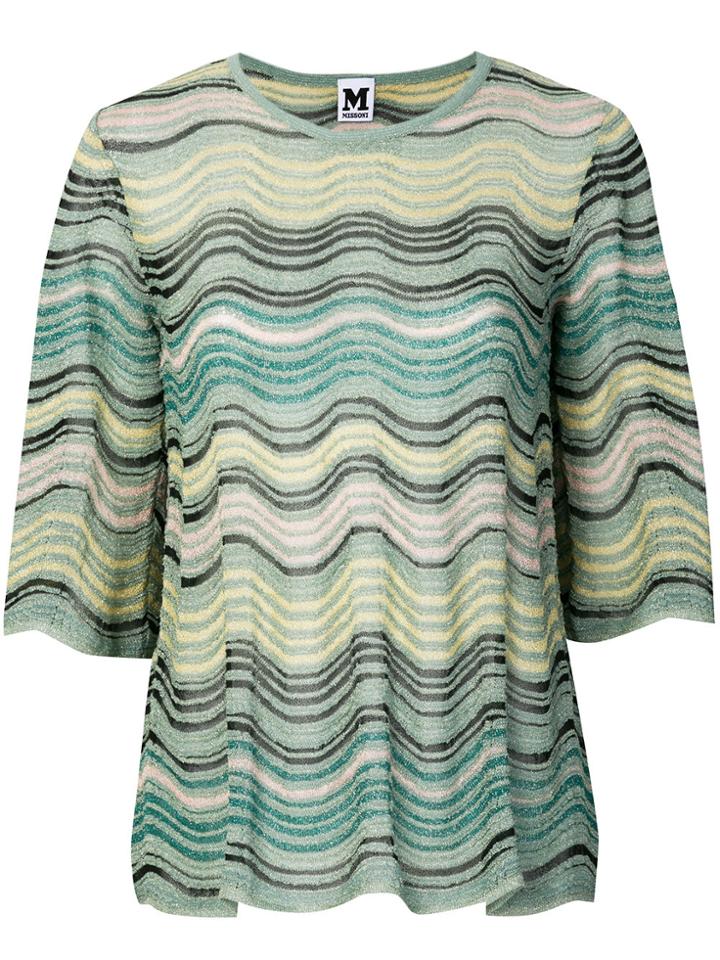 M Missoni Wavy Stripe Knitted Top - Green