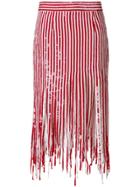 Monse Mid-length Fringed Skirt - Red