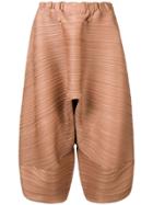 Pleats Please By Issey Miyake Cropped Wide Leg Trousers - Neutrals