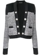 Balmain Embellished Stripe Jacket - Black