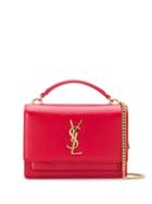 Saint Laurent Logo Appliqué Shoulder Bag - Red