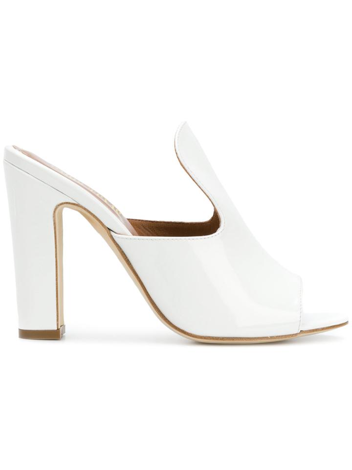 Paris Texas Open-toe Mules - White