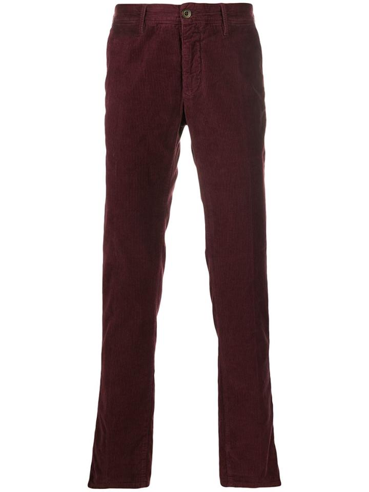 Incotex Corduroy Slim Chinos - Red