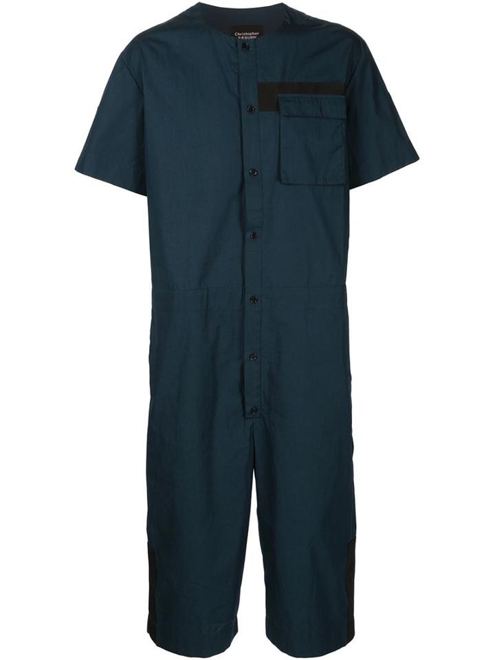 Christopher Raeburn Cropped Jumpsuit, Men's, Size: Medium, Blue, Cotton