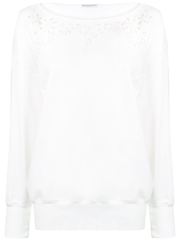 Ermanno Scervino Broderie Anglais Embellished Jumper - White