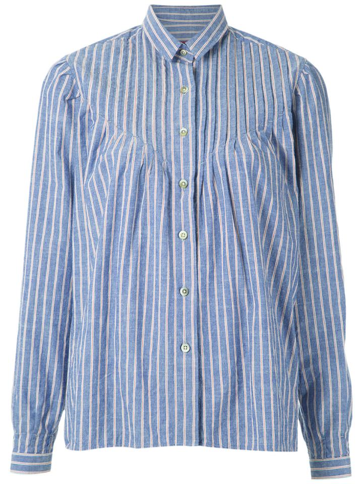 À La Garçonne Pleated Shirt - Blue