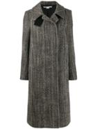 Stella Mccartney Chevron Wool Coat - Black