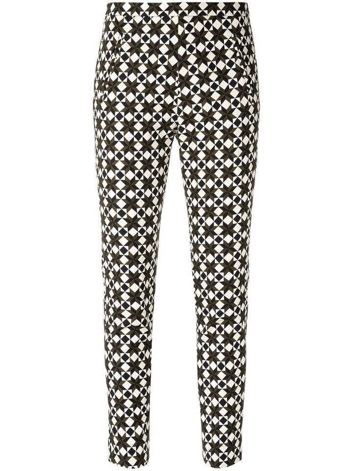 Andrea Marques All-over Print Trousers, Women's, Size: 42, Black, Cotton/spandex/elastane