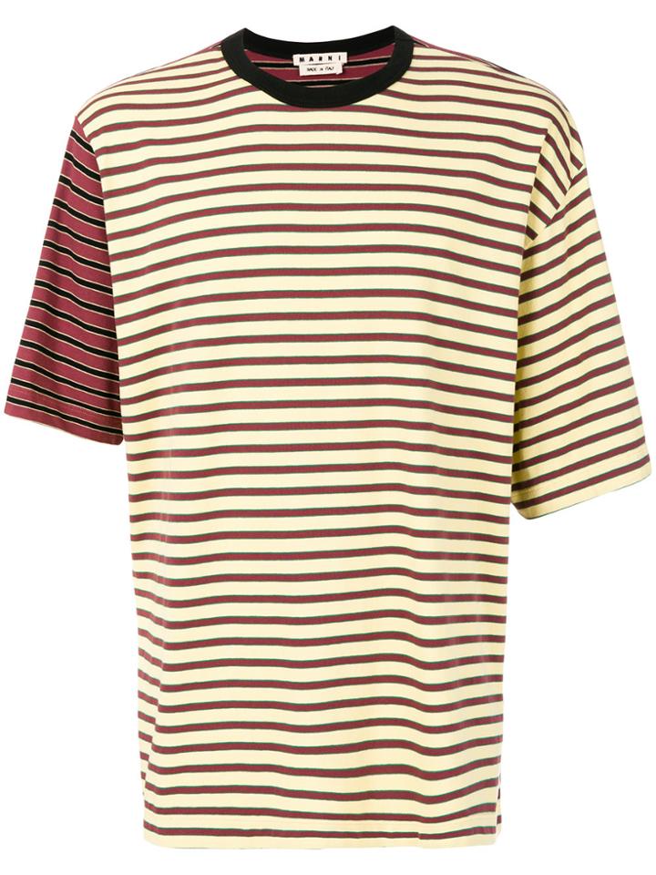 Marni Contrast Striped T-shirt - Yellow & Orange