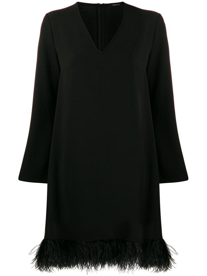 P.a.r.o.s.h. Short Feather-hem Dress - Black