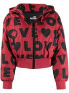 Love Moschino Logo Print Puffer Jacket - Red
