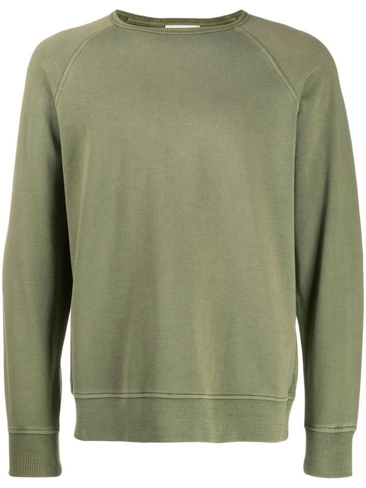 Ymc Panelled Crew Neck Sweatshirt - Green