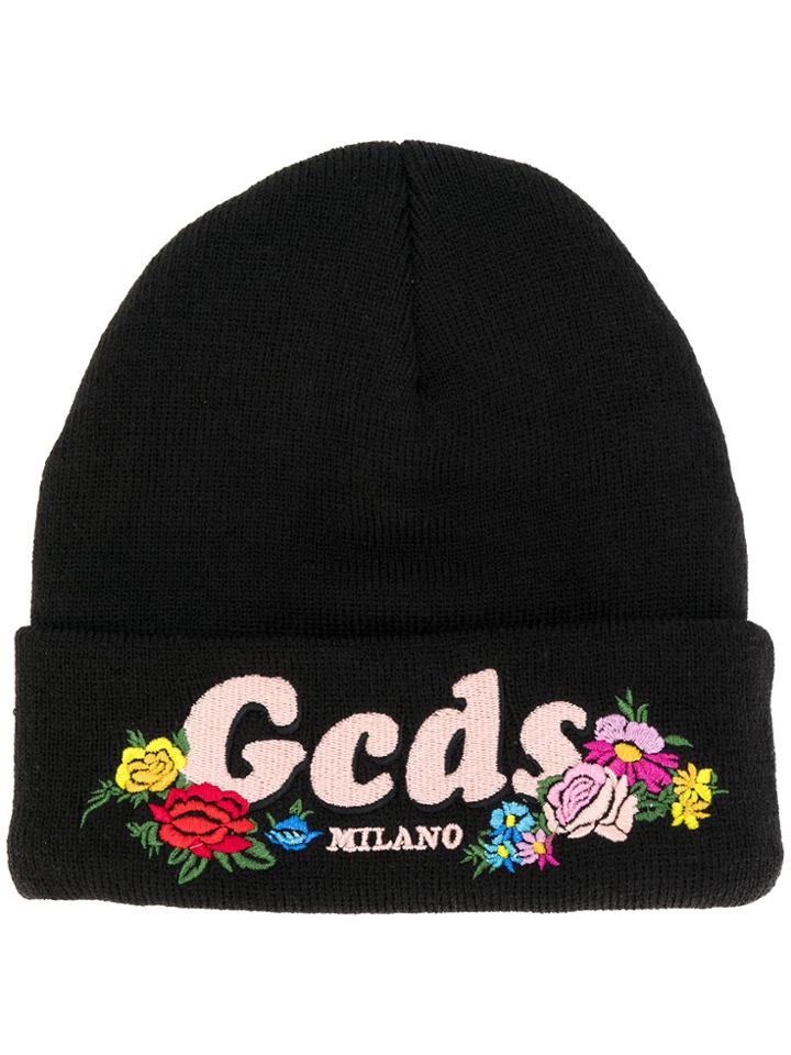 Gcds Logo Print Beanie - Black